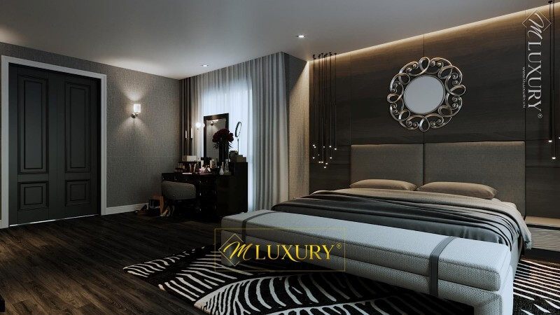 Giường ngủ có khung gỗ công nghiệp đẹp mắt và phù hợp với nhiều loại không gian như căn hộ chung cư, biệt thự, nhà phố...